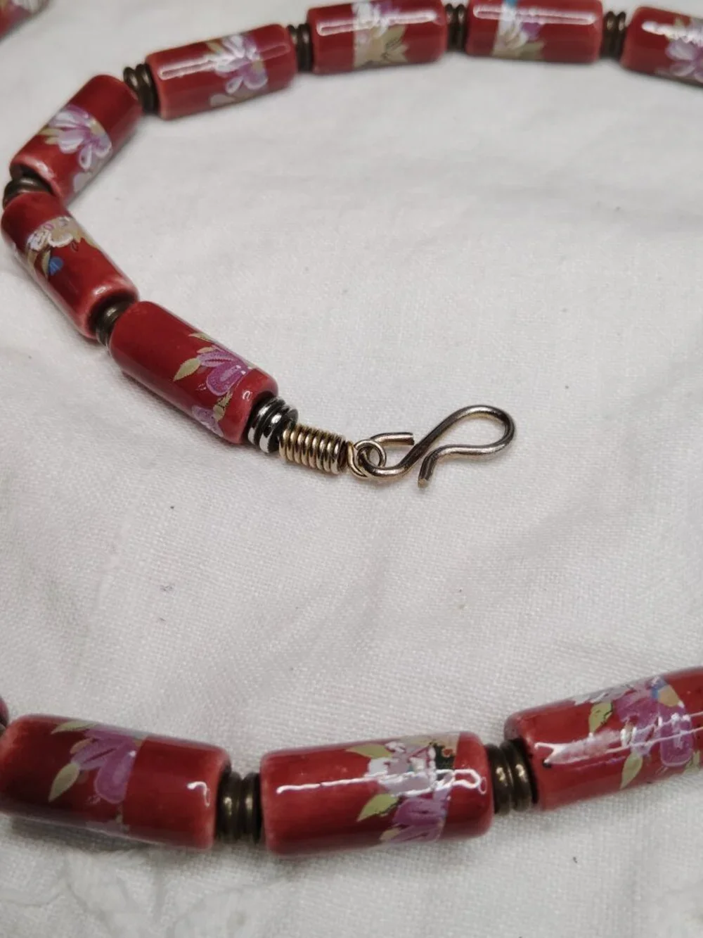 Vintage Japanese Tensha Floral Bead Necklace – 1950s‑60s, 29